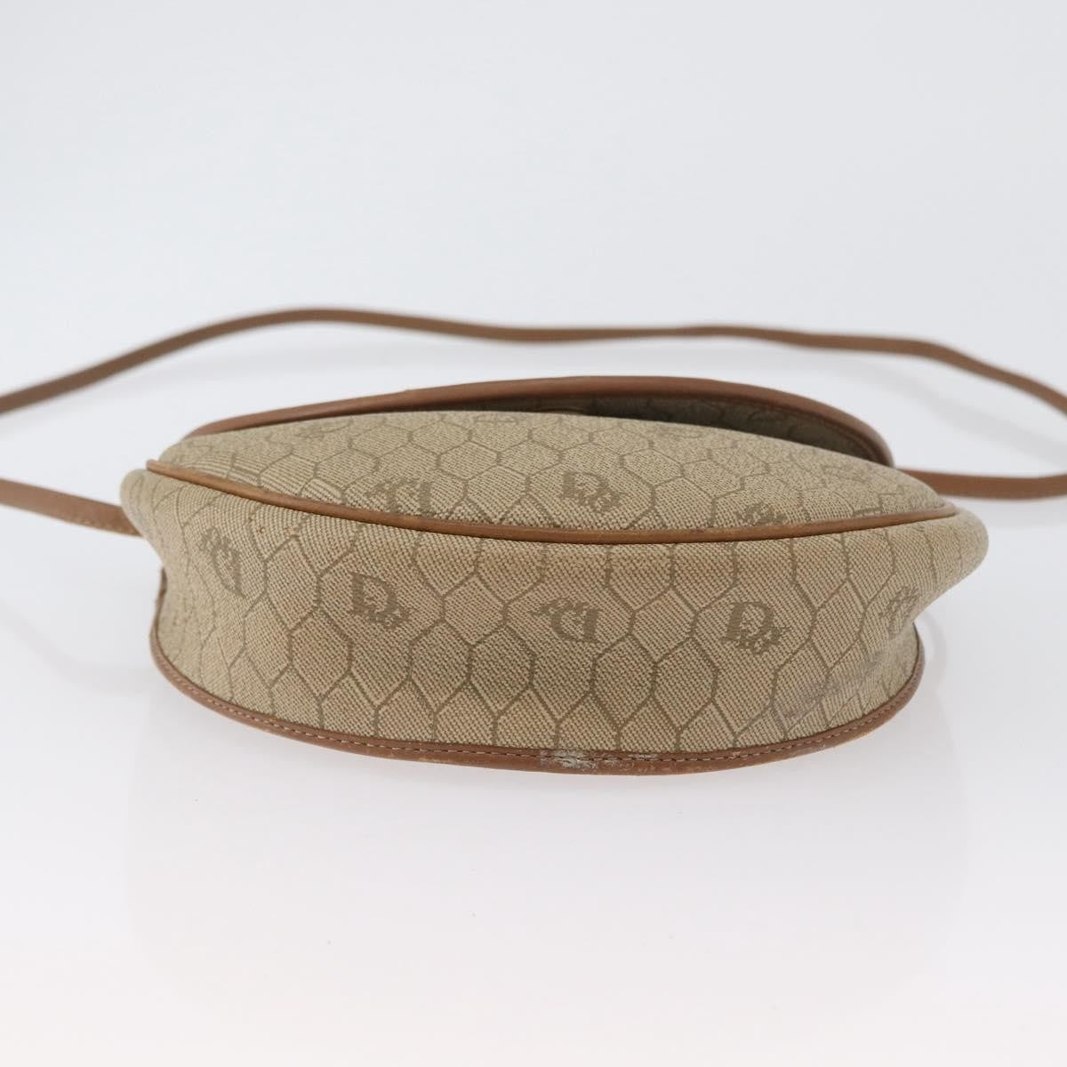 Christian Dior Vintage Honeycomb Flap Crossbody Bag Canvas and Leather, BEIGE, CANVAS, Shoulder bag