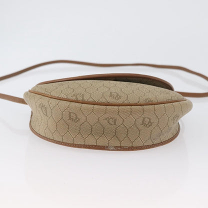 Christian Dior Vintage Honeycomb Flap Crossbody Bag Canvas and Leather, BEIGE, CANVAS, Shoulder bag