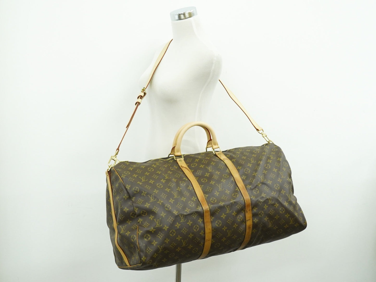 Louis Vuitton Keepall Bandouliere Bag Monogram Canvas, BROWN, CANVAS, Travel bag