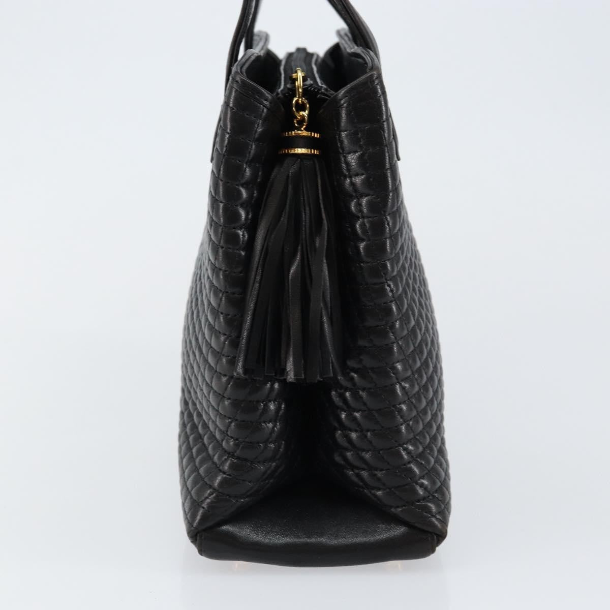 Bally Vintage Handbag Quilted Leather, BLACK, LEATHER, Handbag
