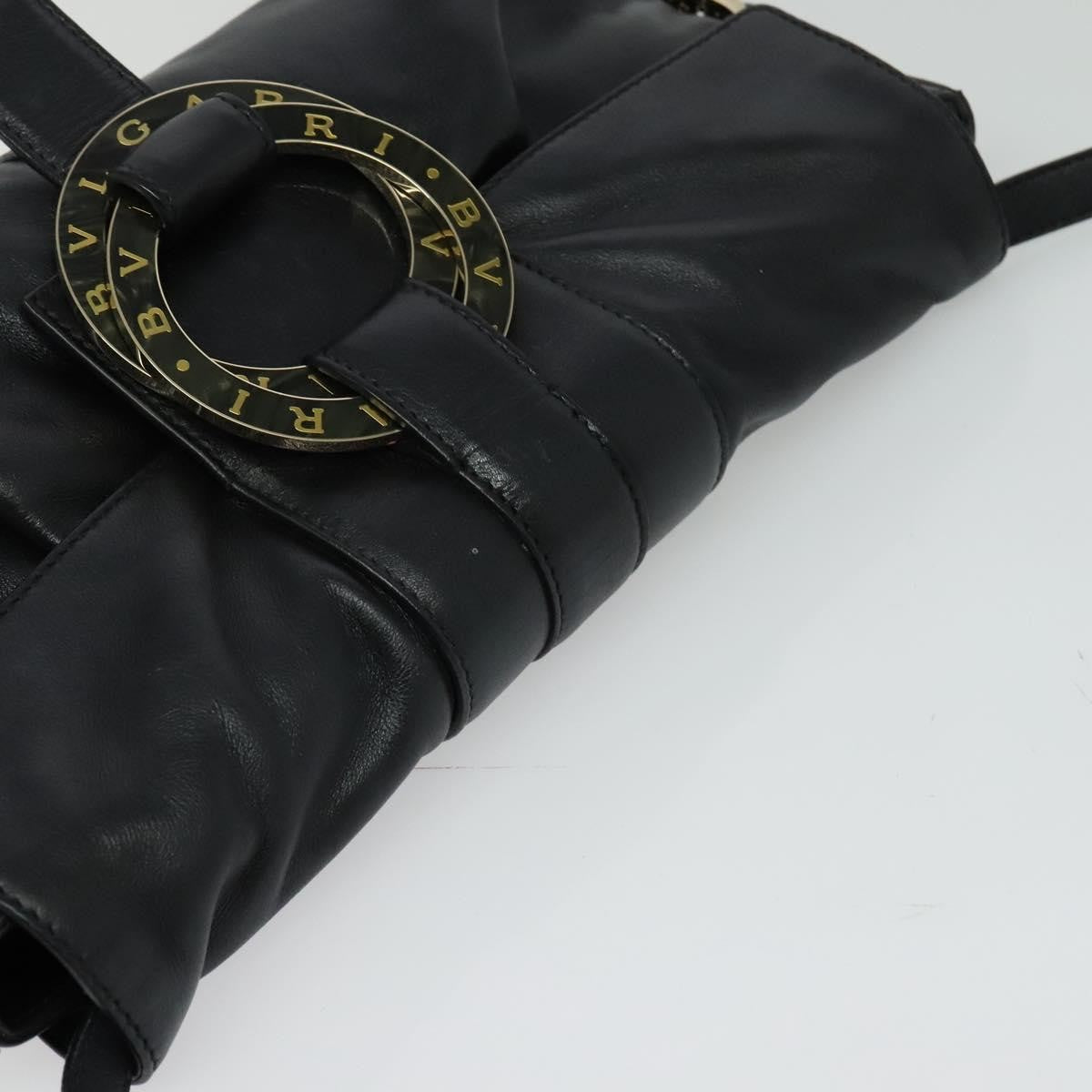 Bvlgari Chandra Flap Shoulder Bag Leather, BLACK, LEATHER, Shoulder bag