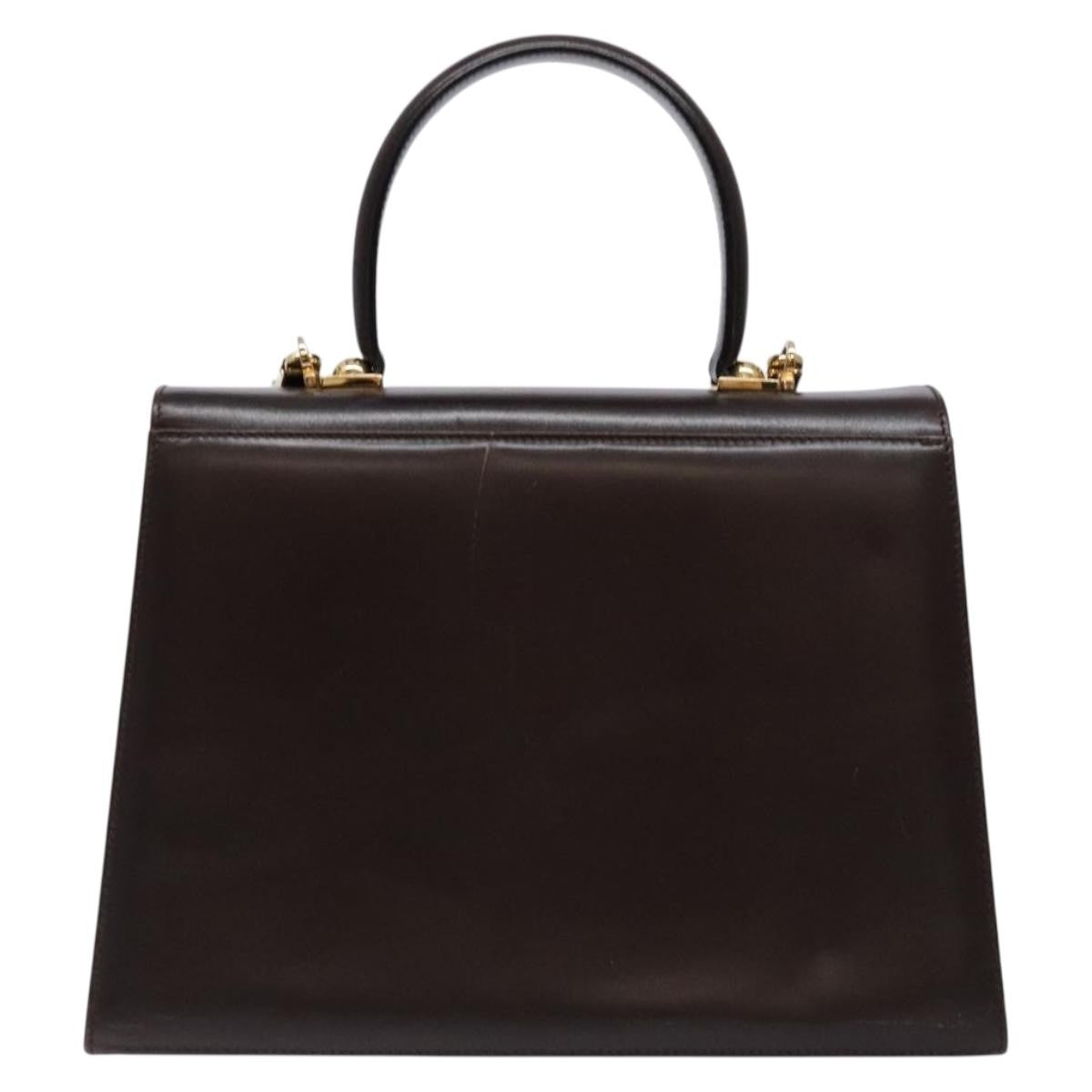 Salvatore Ferragamo Convertible Top Handle Bag Leather, BROWN, LEATHER, Handbag