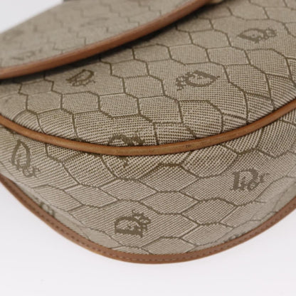 Christian Dior Vintage Honeycomb Shoulder Bag Canvas and Leather, BEIGE, CANVAS, Shoulder bag