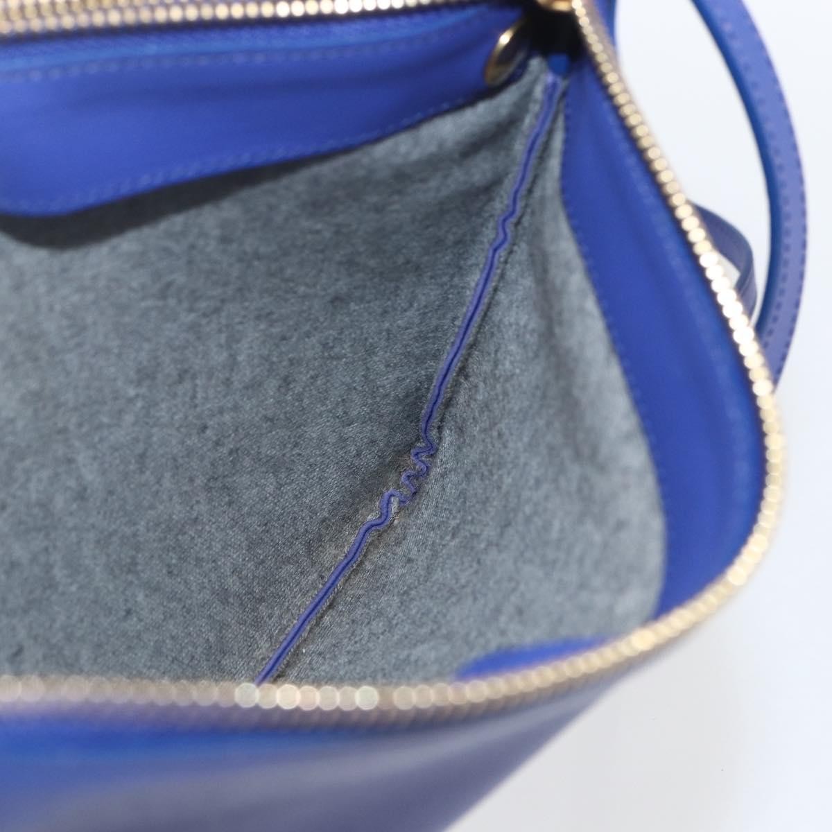 Celine Trio Crossbody Bag Leather, BLUE, LEATHER, Shoulder bag