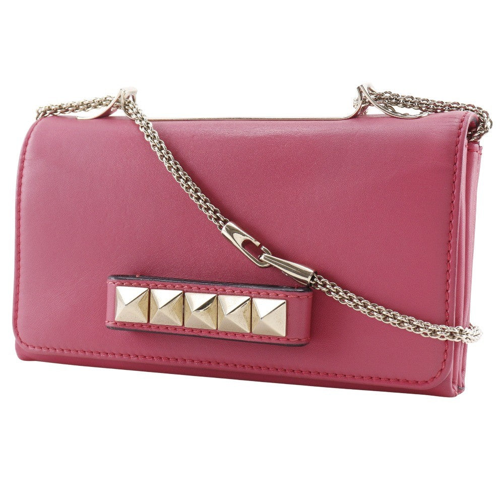 Valentino Garavani Va Va Voom Shoulder Bag Embellished Feathers and Leather, PINK, LEATHER, Shoulder bag