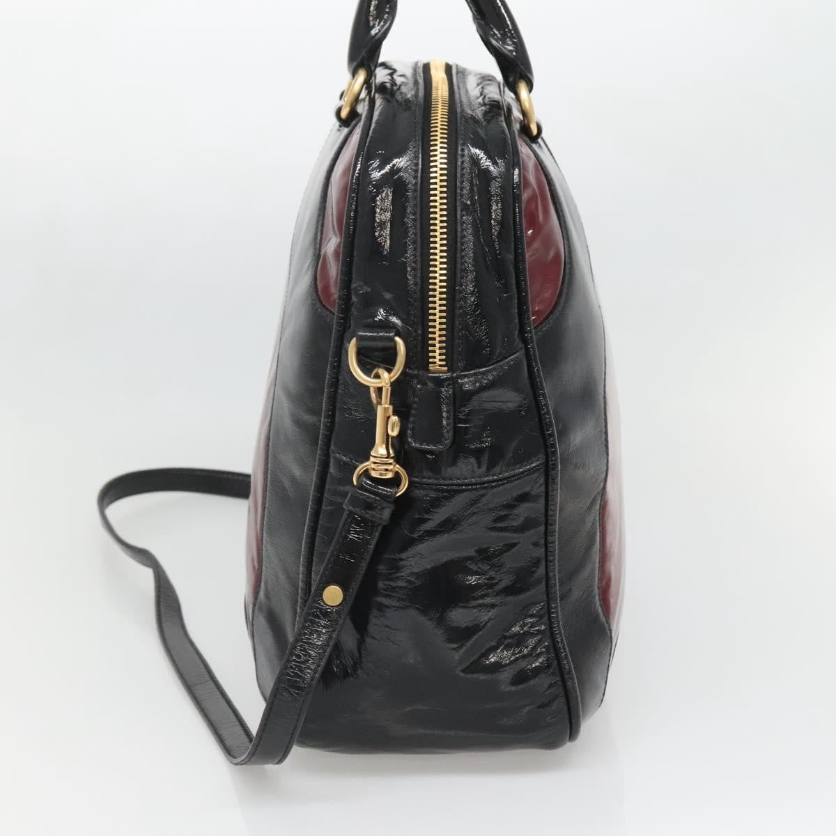 Miu Miu Convertible Satchel Bag Leather, BLACK, PATENT_LEATHER, Handbag