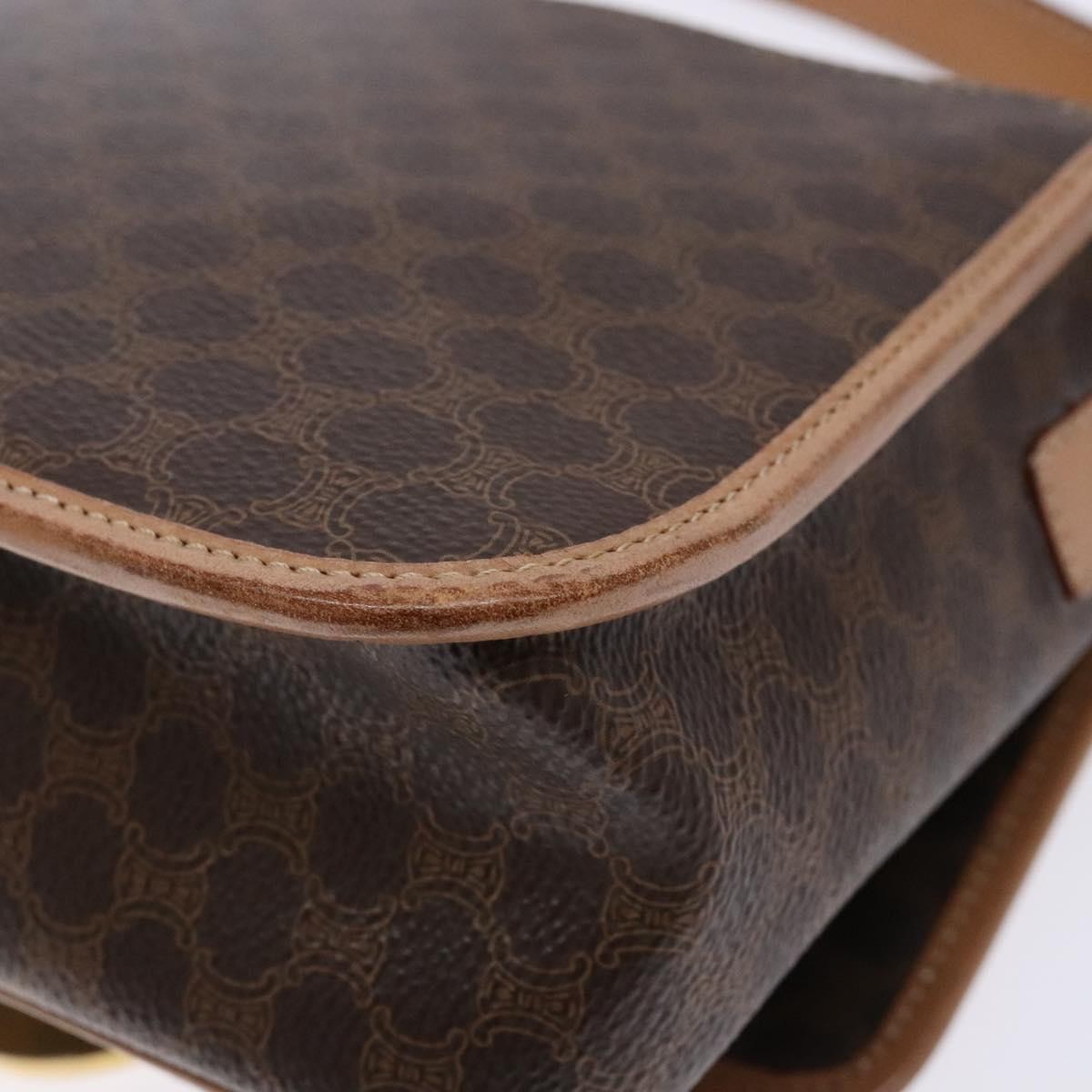 Celine Vintage Macadam Shoulder Bag Canvas, BROWN, CANVAS, Shoulder bag