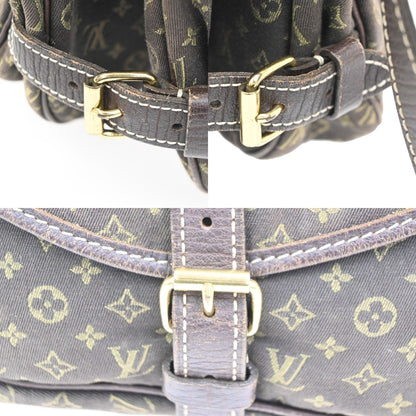 Louis Vuitton Saumur Handbag Mini Lin, BROWN, CANVAS, Shoulder bag