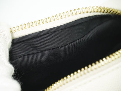 Saint Laurent Vinyle Round Camera Bag Matelasse Chevron Leather, WHITE, LEATHER, Crossbody bag