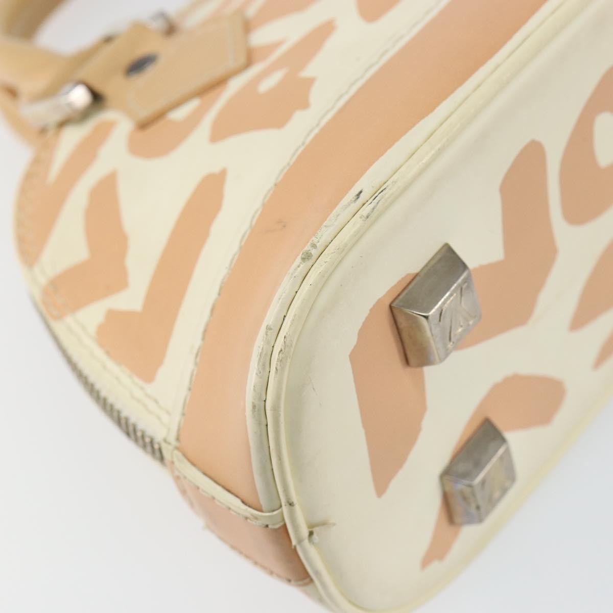Louis Vuitton Alma Handbag Limited Edition Graffiti Leather, WHITE, CANVAS, Handbag