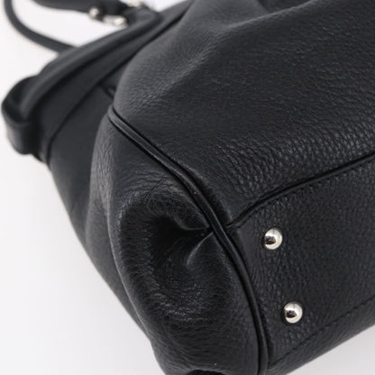 Salvatore Ferragamo Gancini Tote Leather, BLACK, LEATHER, Tote bag