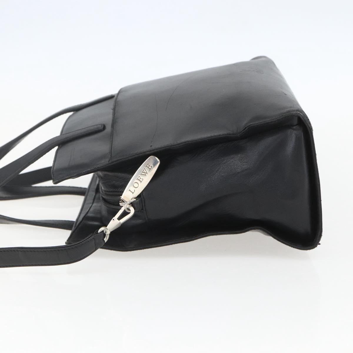 Loewe Vintage Anagram Tote Leather, BLACK, LEATHER, Tote bag