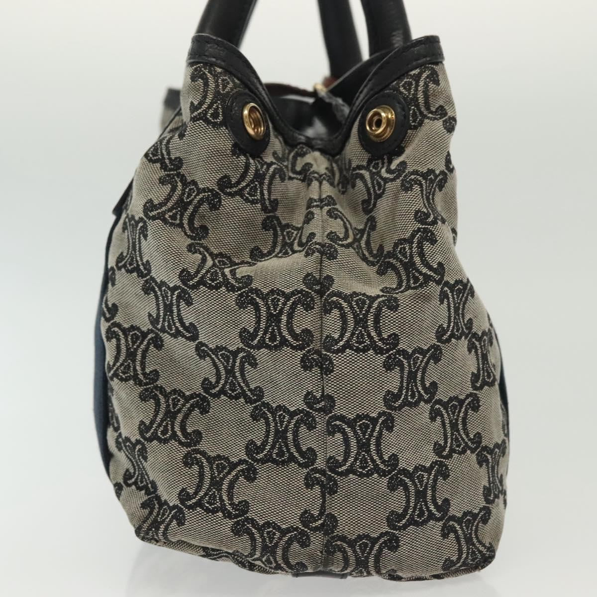 Celine Vintage Macadam Handbag Macadam, NAVY, CANVAS, Handbag