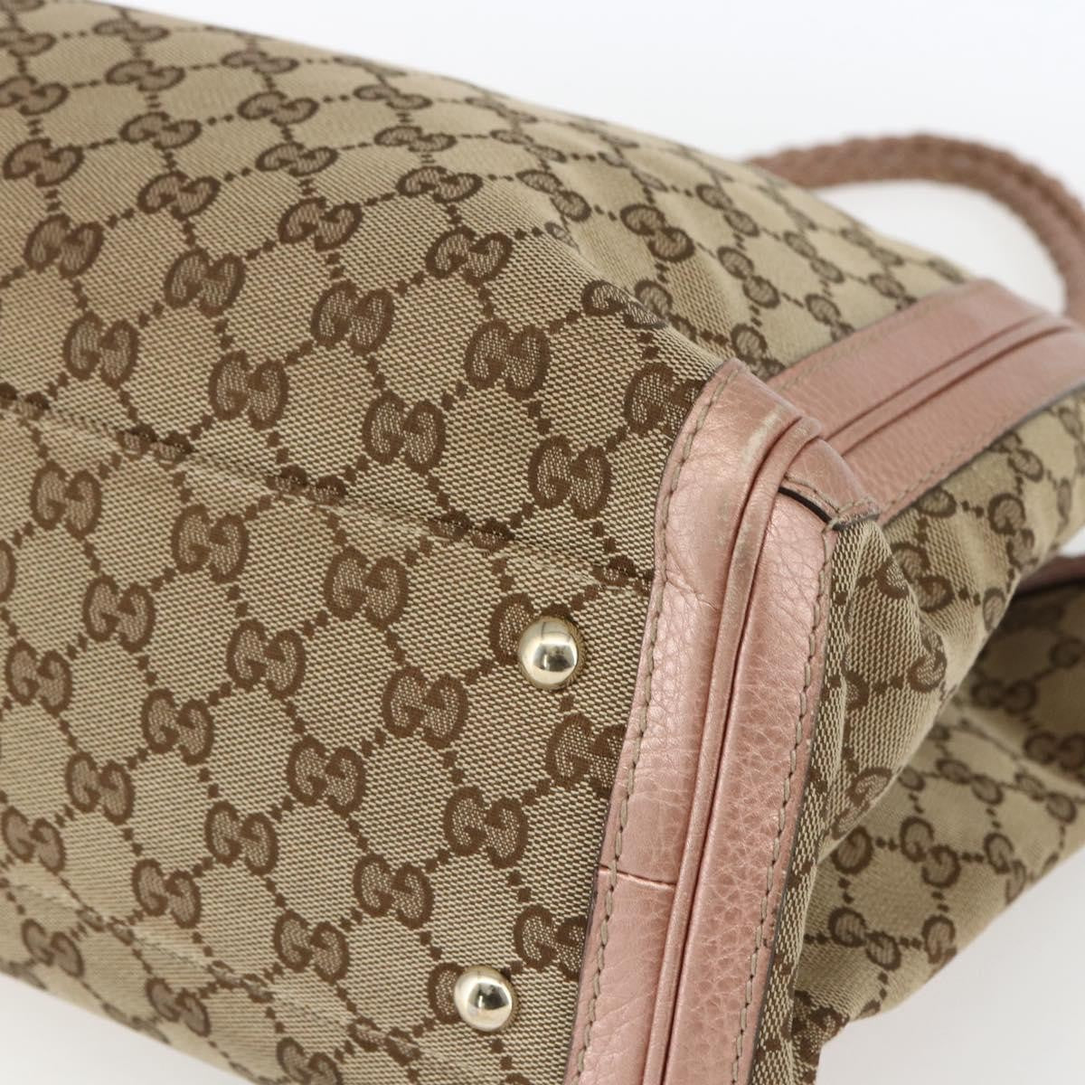 Gucci Bella Tote GG Canvas with Leather, BEIGE, CANVAS, Tote bag
