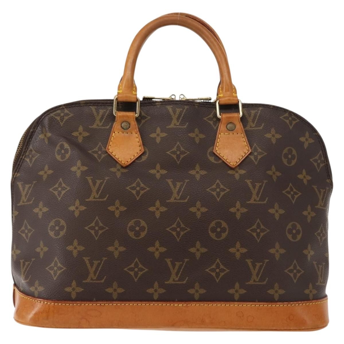 Louis Vuitton Vintage Alma Handbag Monogram Canvas, BROWN, CANVAS, Handbag