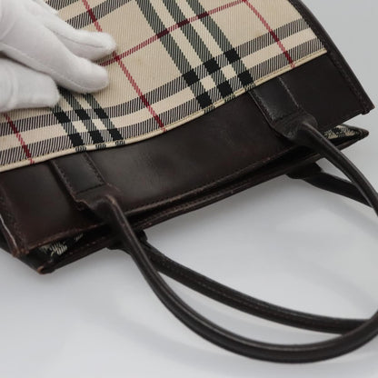 Burberry Nova Check Tote Canvas and Leather, BEIGE, CANVAS, Tote bag