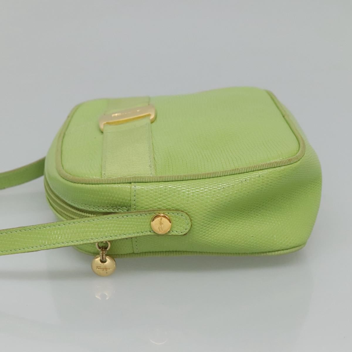 Salvatore Ferragamo Vala Shoulder Bag Leather, GREEN, LEATHER, Shoulder bag