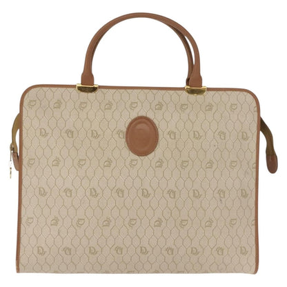 Christian Dior Vintage Honeycomb Handbag Canvas Leather, BEIGE, CANVAS, Handbag