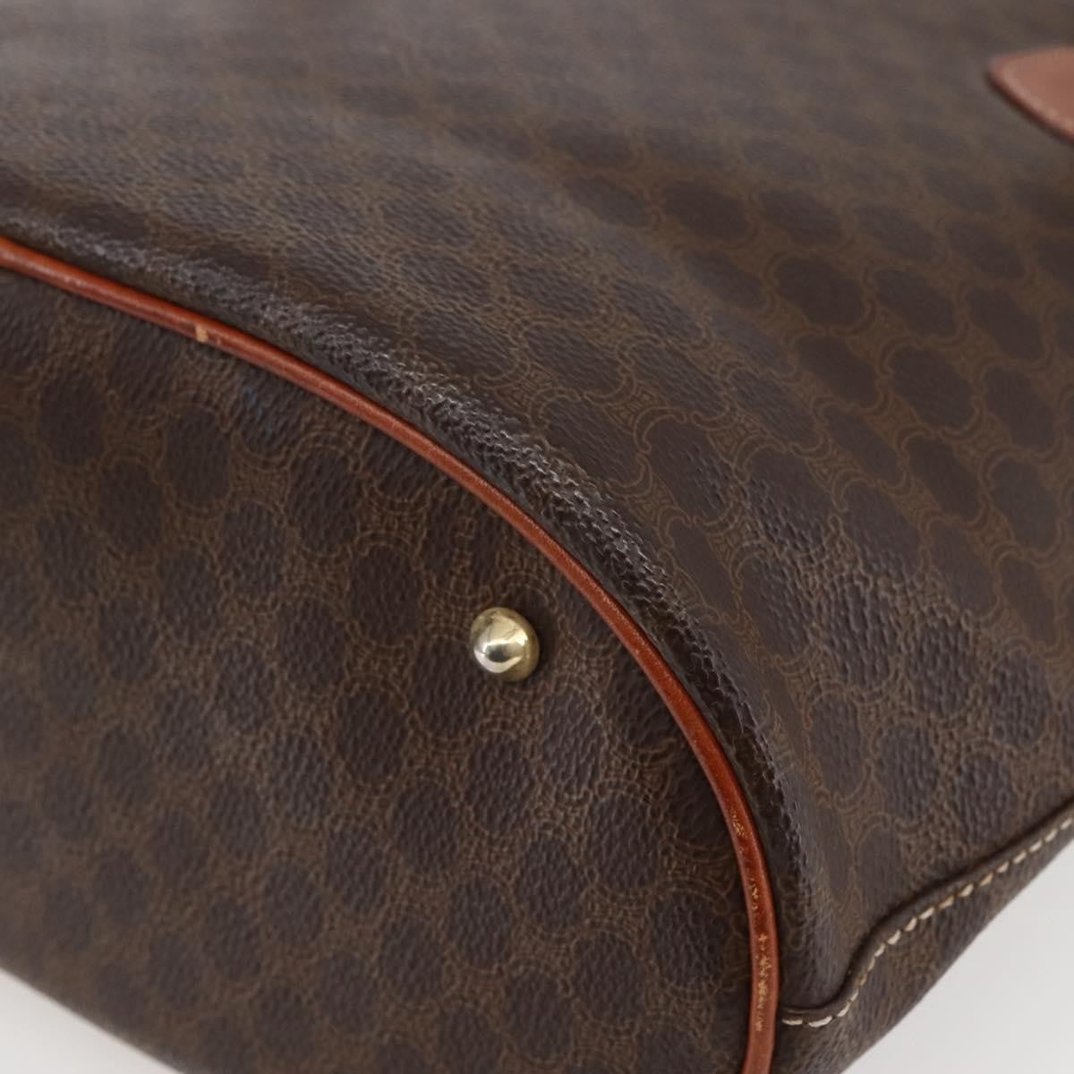 Celine Vintage Macadam Shopper Tote Coated Canvas, BROWN, CANVAS, Tote bag