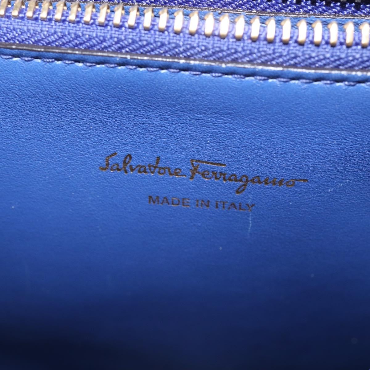 Salvatore Ferragamo Studio Satchel Leather, BLUE, LEATHER, Handbag