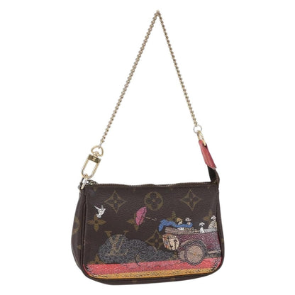 Louis Vuitton Pochette Accessoires Limited Edition Christmas Animation Monogram Canvas, BROWN, CANVAS, Clutche & pouche