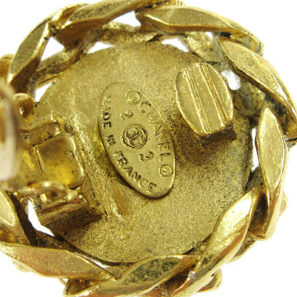 Chanel CC Button Clip-On Earrings Metal with Faux Pearl, GOLD, GOLD_PLATED, Earrings