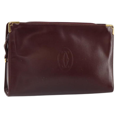 cartier Must de Cartier Clutch bag Leather, BURGUNDY, LEATHER, Clutche & pouche