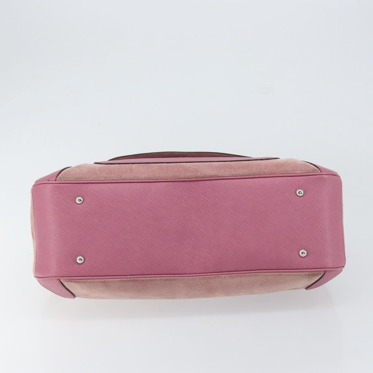 Salvatore Ferragamo Gancini handbag Suede, PINK, SUEDE, Handbag