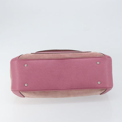 Salvatore Ferragamo Gancini handbag Suede, PINK, SUEDE, Handbag