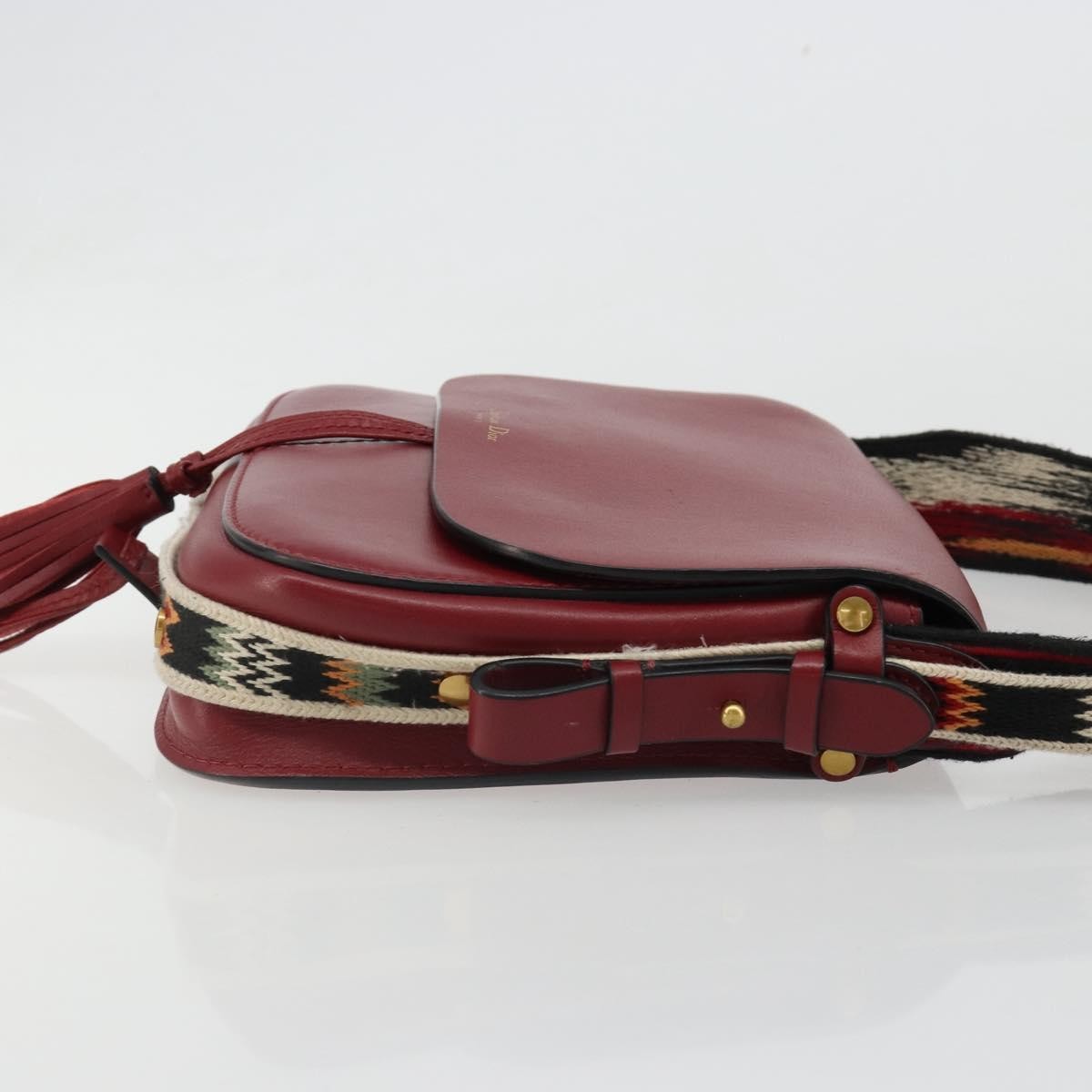 Christian Dior Diorodeo Flap Bag Leather, Red, Leather, Shoulder Bag
