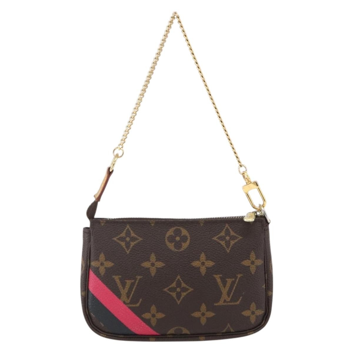 Louis Vuitton Mini pochette accessoires Canvas, BROWN, CANVAS, Clutche & pouche