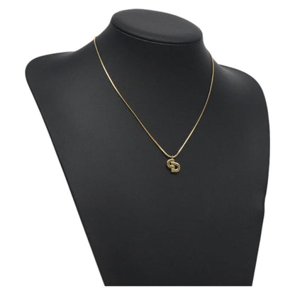 Christian Dior CD Pendant Necklace Metal, GOLD, METAL, Necklace