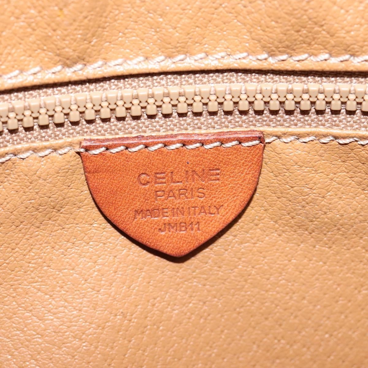 Celine Vintage Macadam Shoulder Bag Canvas and Leather, Brown, Canvas, Shoulder Bag