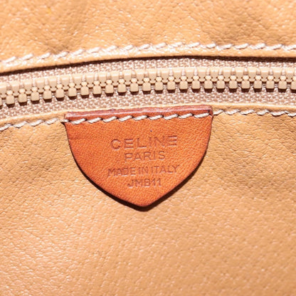 Celine Vintage Macadam Shoulder Bag Canvas and Leather, Brown, Canvas, Shoulder Bag