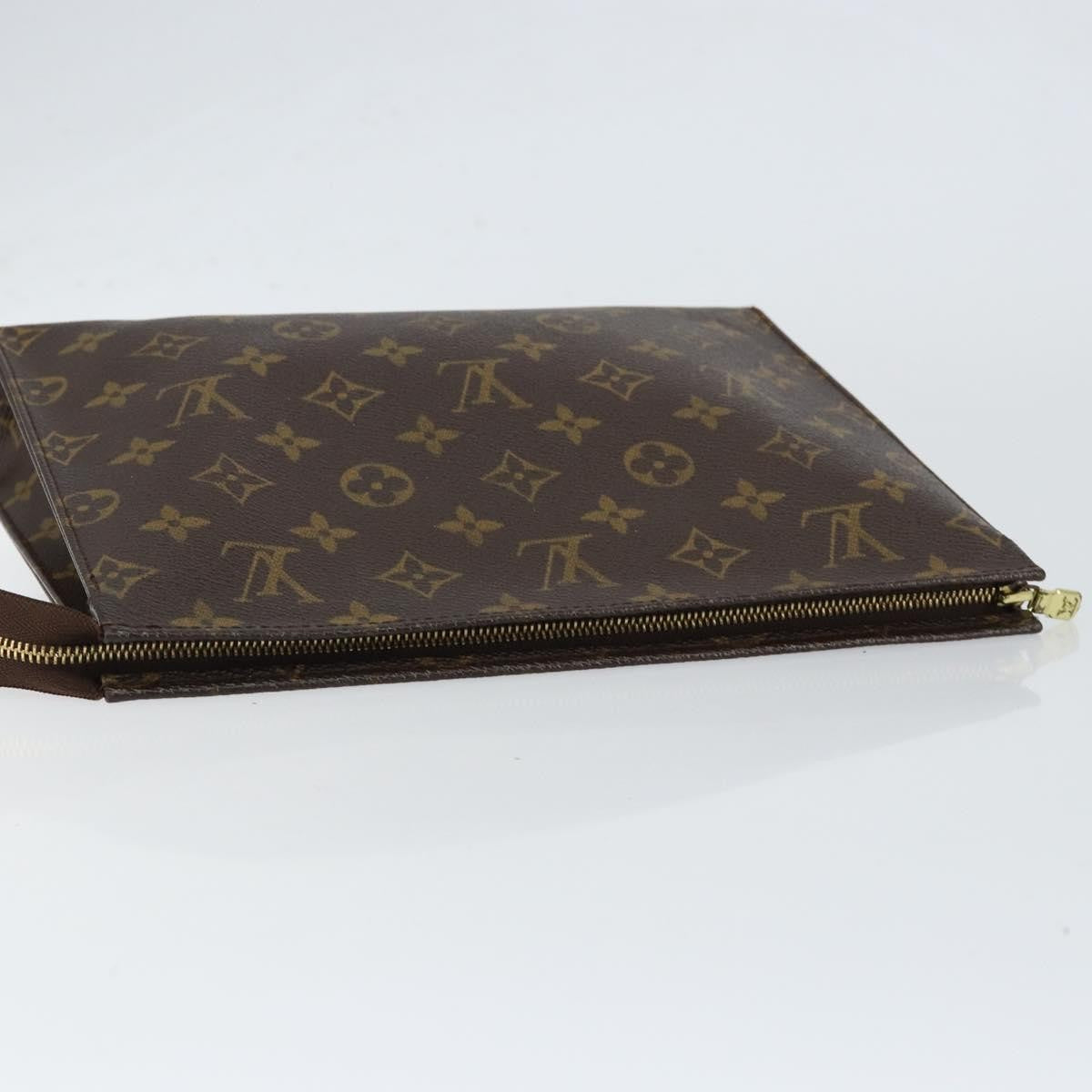 Louis Vuitton Pochette Voyage Monogram Eclipse Canvas, BROWN, CANVAS, Clutche & pouche