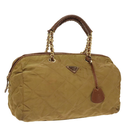 Prada Chain Shoulder Bag Tessuto, BEIGE, NYLON, Shoulder bag