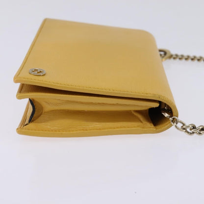Gucci Betty Chain Wallet Leather, YELLOW, LEATHER, Clutche & pouche