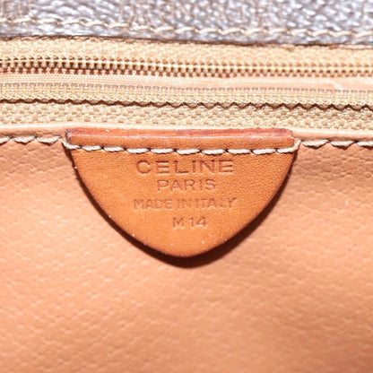 Celine Vintage Macadam Shoulder Bag Canvas and Leather, Brown, Canvas, Shoulder Bag