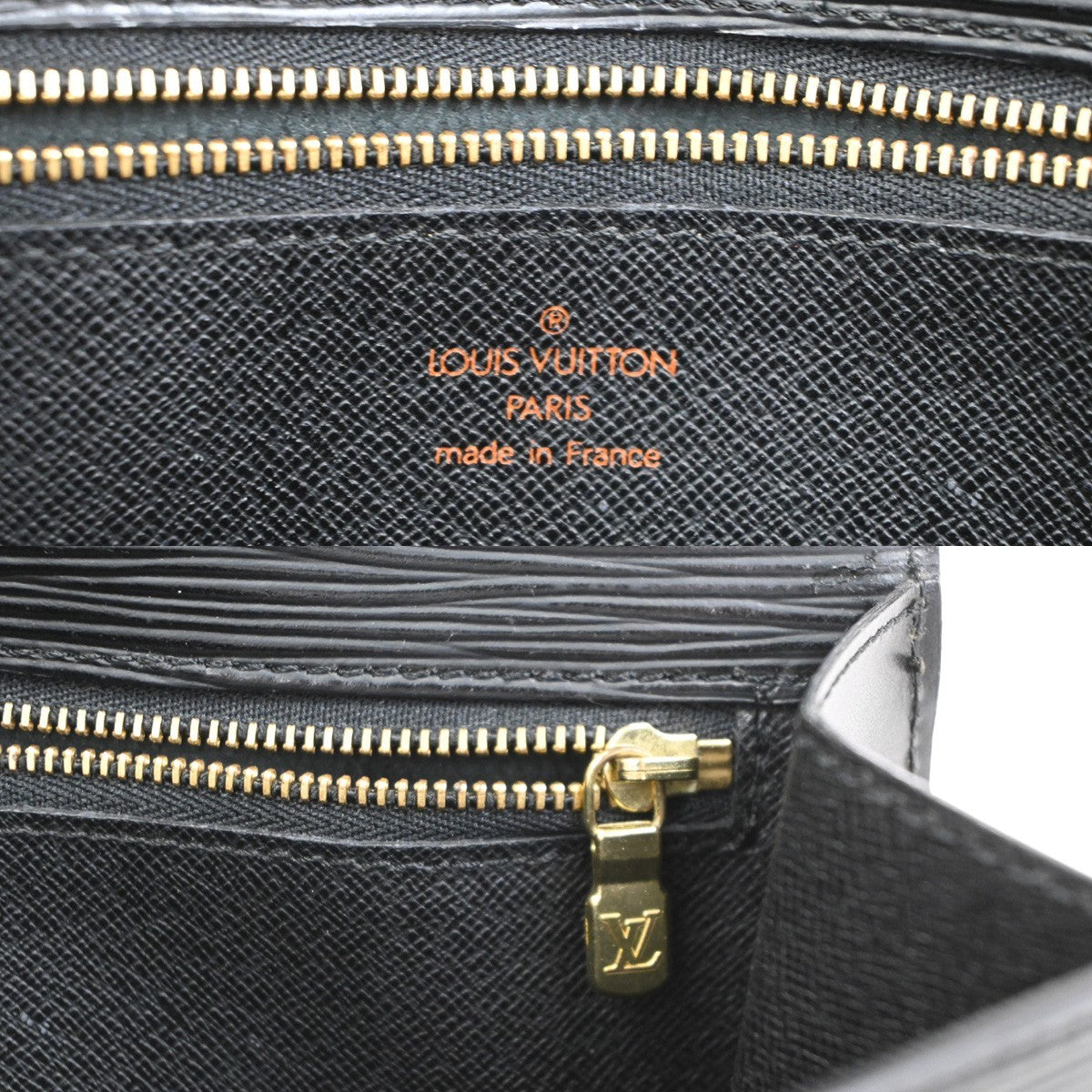 Louis Vuitton Dragonne Pochette Epi Leather, Black, Leather, Clutch