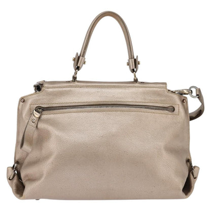 Salvatore Ferragamo Sofia Satchel Leather, BEIGE, LEATHER, Handbag