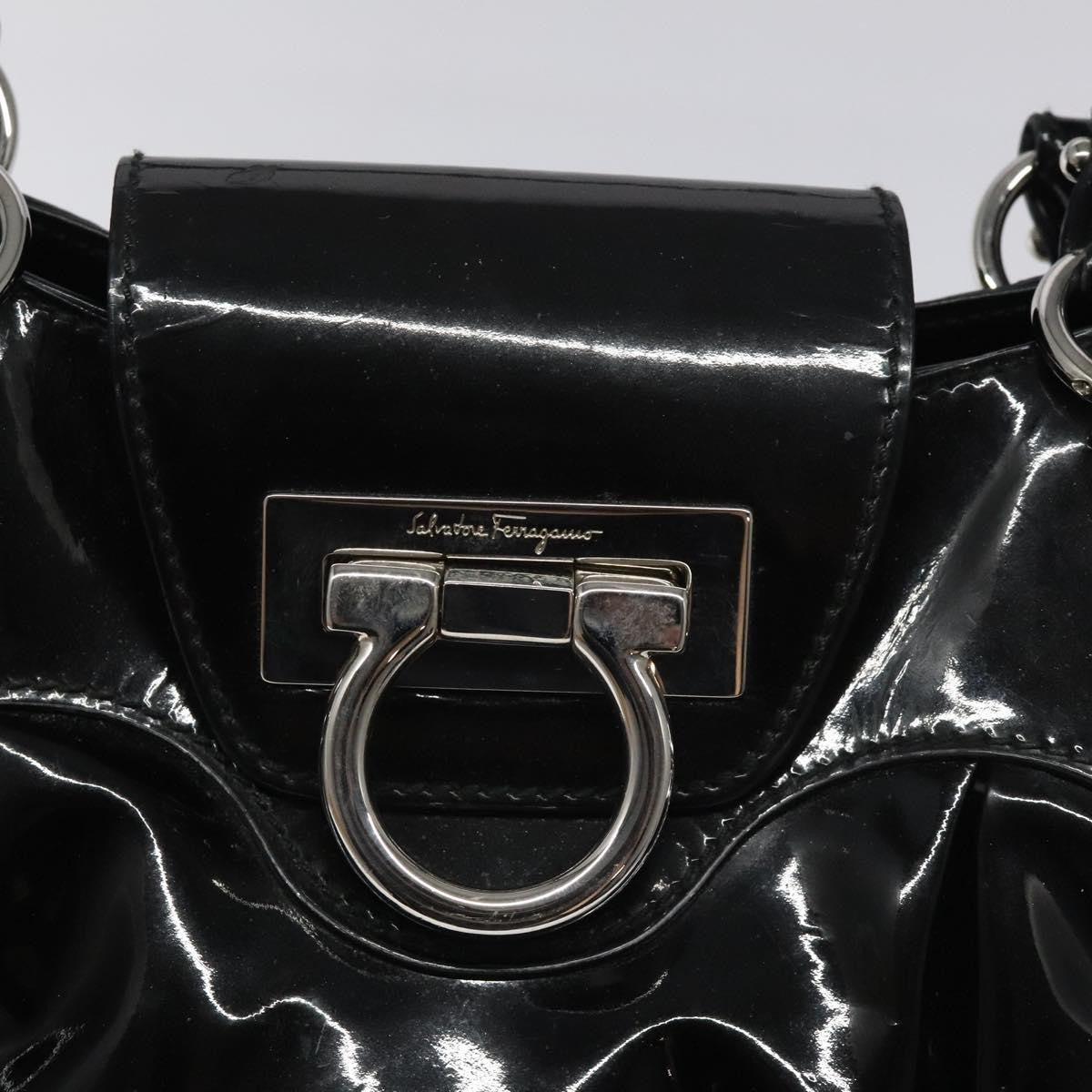 Salvatore Ferragamo Marisa Satchel Patent leather, BLACK, PATENT_LEATHER, Shoulder bag