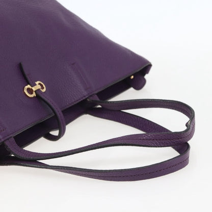 Salvatore Ferragamo Gancini Tote Leather, PURPLE, LEATHER, Tote bag