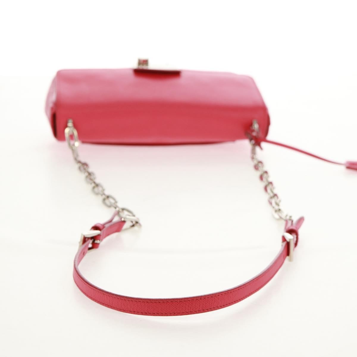 Prada Sound Chain Shoulder Bag Saffiano Leather, Red, Leather, Shoulder Bag