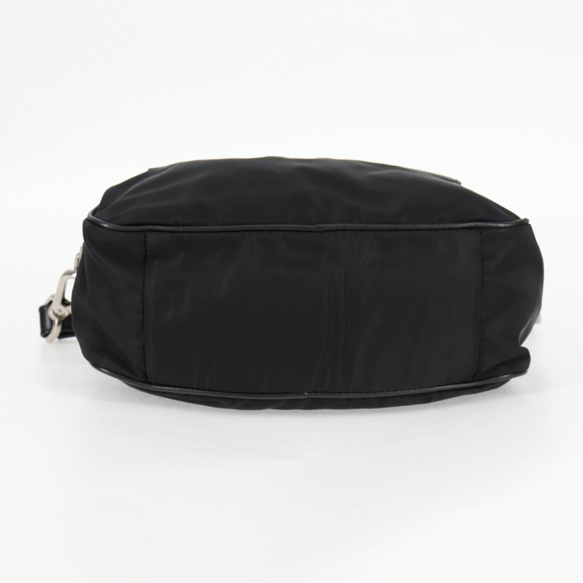 Prada Vintage Front Pocket Shoulder Bag Nylon, BLACK, NYLON, Shoulder bag