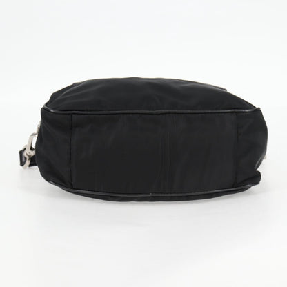 Prada Vintage Front Pocket Shoulder Bag Nylon, BLACK, NYLON, Shoulder bag
