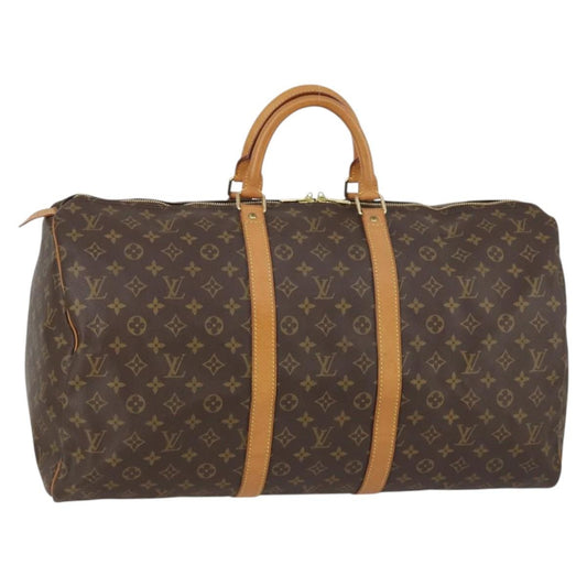 Louis Vuitton Keepall Bag Monogram Canvas, BROWN, CANVAS, Travel bag