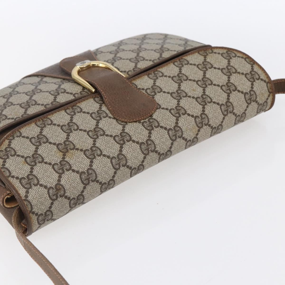 Gucci Vintage Shoulder Bag GG Canvas and Leather, BEIGE, CANVAS, Shoulder bag