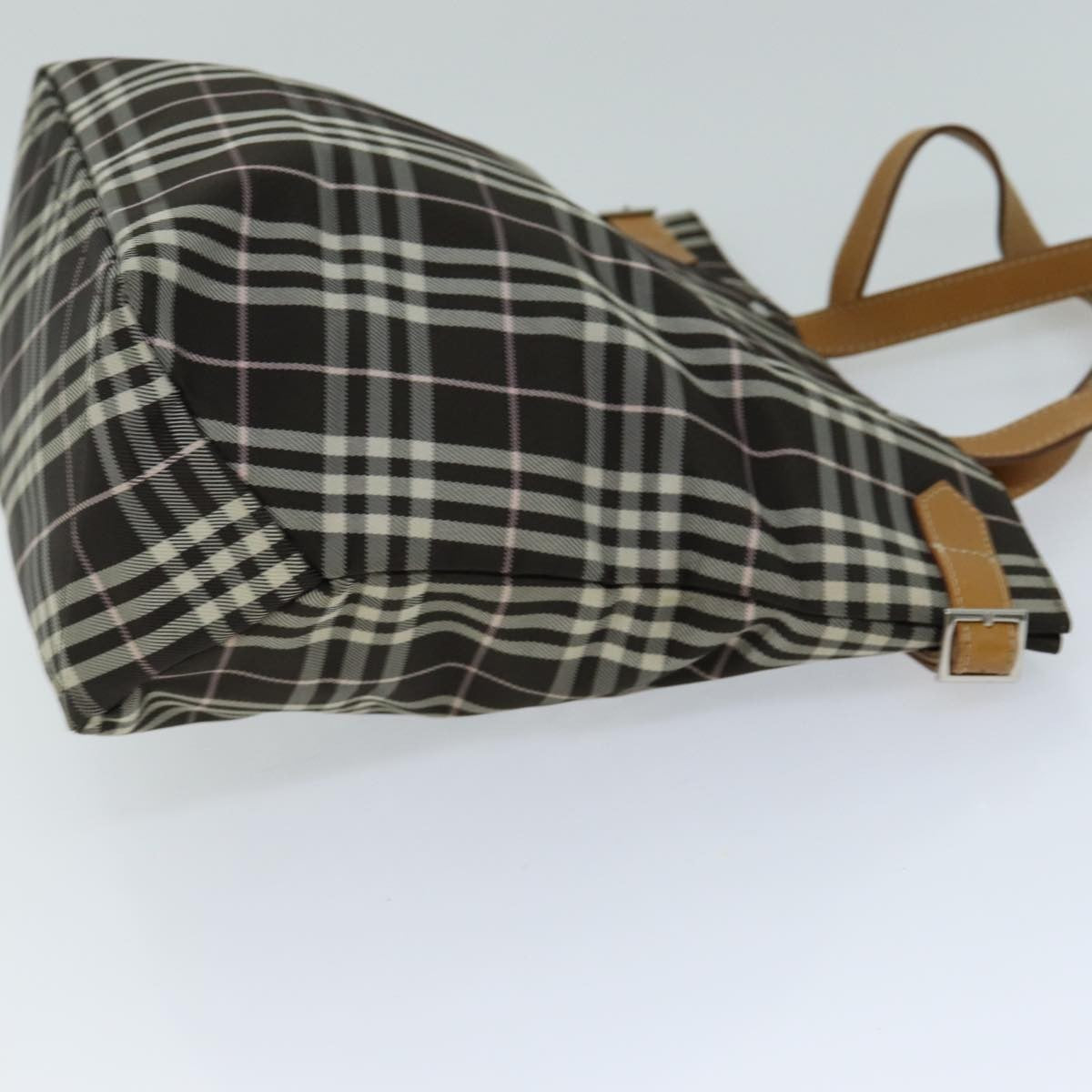 Burberry Nova Check Blue Label Nylon, Brown, Nylon, Tote Bag