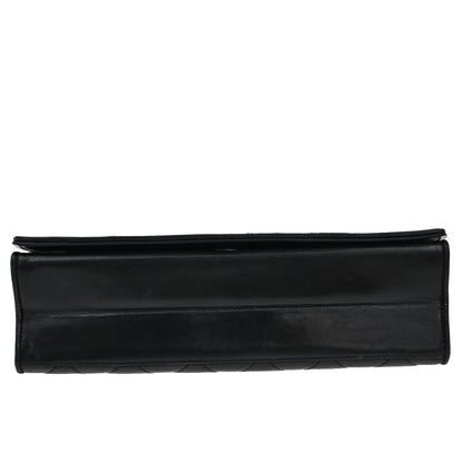 Chanel Vintage CC Chain Full Flap Bag Quilted Leather, BLACK, LEATHER, Shoulder bag