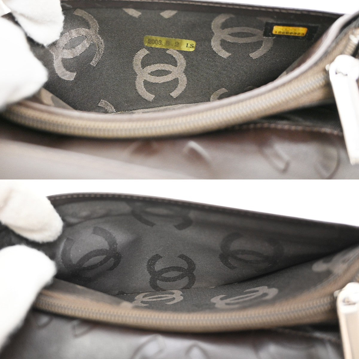 Chanel Cambon Zip Around Wallet Quilted Lambskin, BROWN, PATENT_LEATHER, Wallets